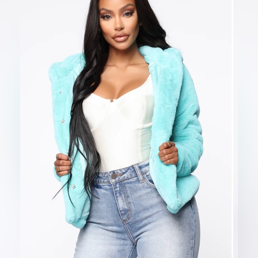 Aqua Fux Fur Coat